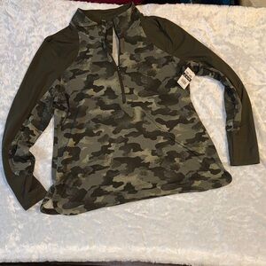 ACX active Olive Green Camo Half-Zip Pullover